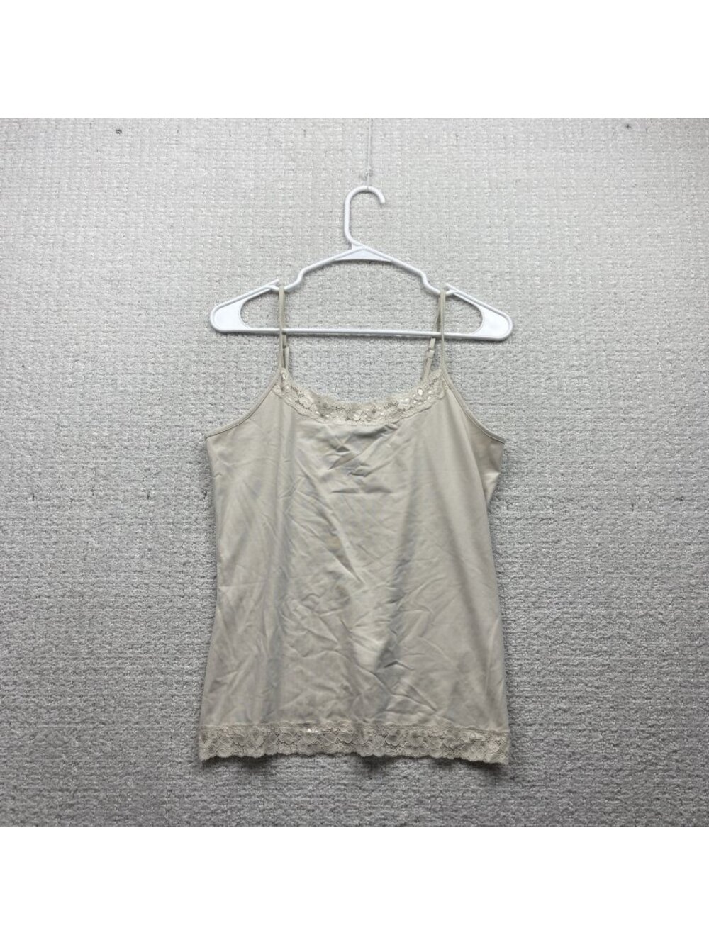 Y2K Reitman's Cream / Off white Lace Trim Cami Tank Top Wom Sz M Glam Fairy
